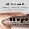 Lamel Dewy Cream BB Highlighter Lightweight Buildable Glossy Radiant Natural-looking Non-Greasy Moisturizing Long-Lasting Formula Flawless Skin-Brightening 401 Pearl 0.3 Fl Oz