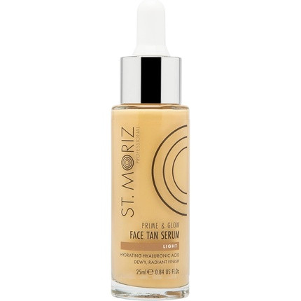 St Moriz Professional Prime & Glow Face Tan Serum Hydrating 2-in-1 Self Tan Face Serum & Makeup Primer With Hyaluronic Acid Dewy & Natural Buildable Fake Tan Vegan & Cruelty Free 25ml