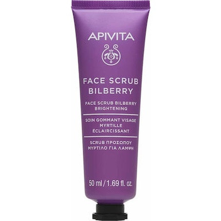 Apivita Face Scrub Bilberry Exfoliating Cream For Radiance With Blueberry 50ml