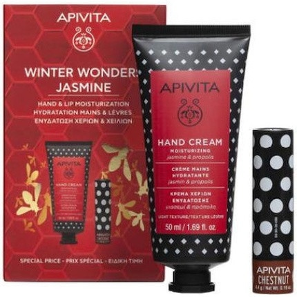 Apivita Promo Winter Wonders Jasmine Moisturizing Lip Cream With Propolis And Jasmine Lipcare With Chestnut