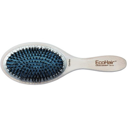 Olivia Garden EcoHair Paddle Combo 100% Boar and Nylon Bristles Eco-Friendly Professional Bamboo Hairbrush