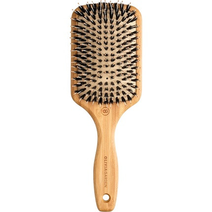 Olivia Garden Bamboo Touch Brush Eco-conscious Bamboo Detangle Combo Hair Brush Nylon and Boar Bristles Size L