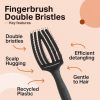 Olivia Garden Fingerbrush Care Iconic Double Bristles Black M