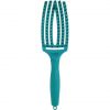 Olivia Garden FingerBrush Care Ionic Boar & Nylon Combo Medium Blue Lagoon Limited Edition Hair Brush Professional Brush for Medium Hair Fine or Normal Hair Boar & Nylon Bristles