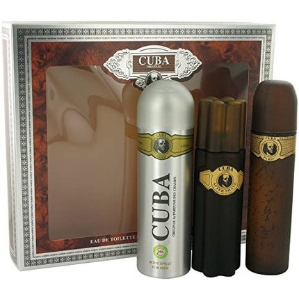 Cuba Gold by Fragluxe Gift Set - Eau De Toilette Spray + After Shave Spray + Body Deodorant Spray for Men