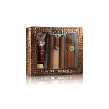 Cuba Prestige Classic Fragrance for Men Gift Set - 3.0oz Eau De Toilette Spray, 3.4oz Aftershave, 6.8oz Shower Gel