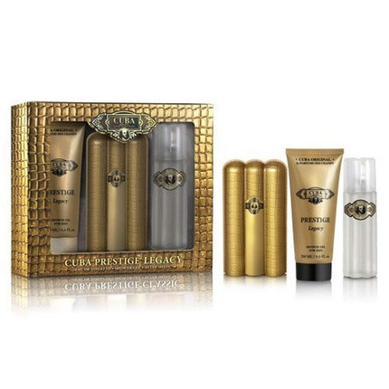 Cuba Prestige Legacy Gift Set for Men 3.3 fl.oz. Eau De Toilette Spray, 3.3 fl.oz. After Shave, 6.6 fl.oz. Shower Gel - 3 Piece