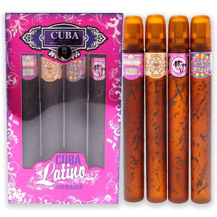 Cuba Cuba Latino Collection Women 4 Piece Gift Set 1.17oz - Copacabana, Maya, Carnaval EDP Spray (Cha-2549)