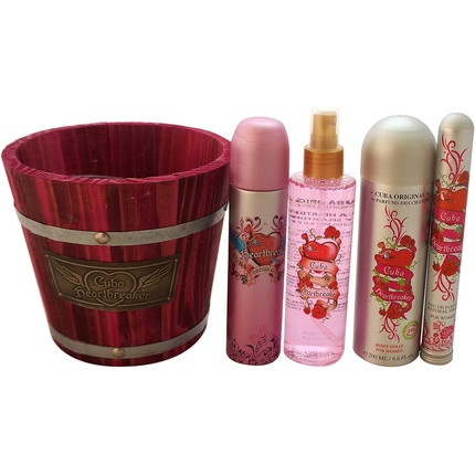 Cuba Cuba Heartbreaker For Women 4 Piece Gift Set 3.3oz EDP Spray, 1.7oz EDP Spray, 6.6oz Body Spray, 6.6oz Body Splash 538.24ml