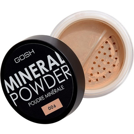 GOSH Mineral Powder Vegan Loose Fixing Powder with Minerals for All Skin Types Matte and Long-Lasting 006 Honey