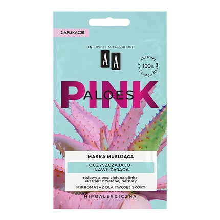 AA Aloes Pink Cleansing Moisturizing Mask with Champagne 2x4g