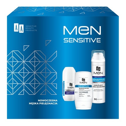 Aaset Men Sensitive After Shave Balm 100ml, Shaving Foam 250ml, Antiperspirant 50ml