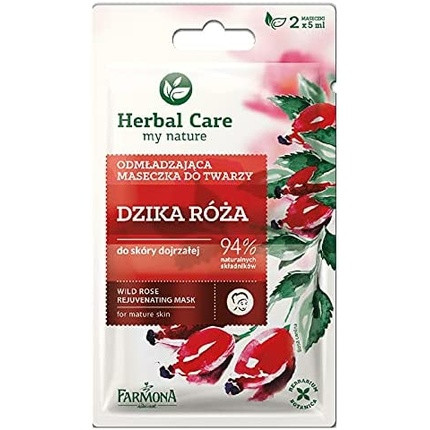 Wild Rose Rejuvenating Face Mask for Mature Skin Farmona Herbal Care my Nature 2x5ml