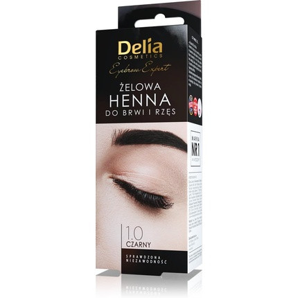 Delia Cosmetics BLACK Eyebrow & Eyelashes Tint Innovative Formula Easy 15 Applications Full Treatment Kit 15ml