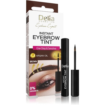 Delia Cosmetics Eyebrow Expert Instant Eyebrow Tint Brown with Argan Oil 6ml - 20 Applications