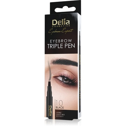 Delia Cosmetics Eyebrow Expert 24h Marker for Brows in Black 1.3g - Extra Long Lasting - Achieve the 'Extra Italy' Look