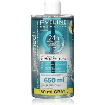 Eveline Cosmetics Facemed Mattifying 3-in-1 Micellar Liquid 650ml