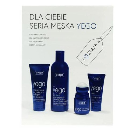 Ziaja Yego Moisturizing Set for Men 50ml + 3 in 1 Shower Gel 300ml + Af