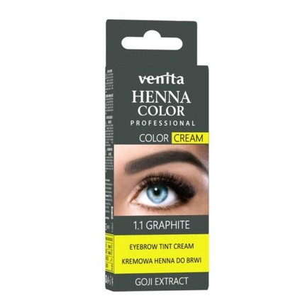 Henna Color Cream for Eyebrows and Eyelashes in Cream 1.1 Graphite 30g Ven