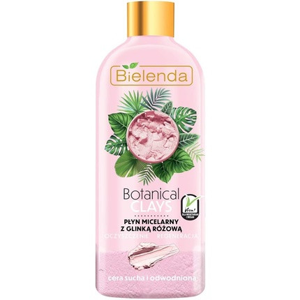 Bielenda Botanical Clays Vegan Micellar Makeup Remover with Pink Clay for Dry and Dehydrated Skin 500ml