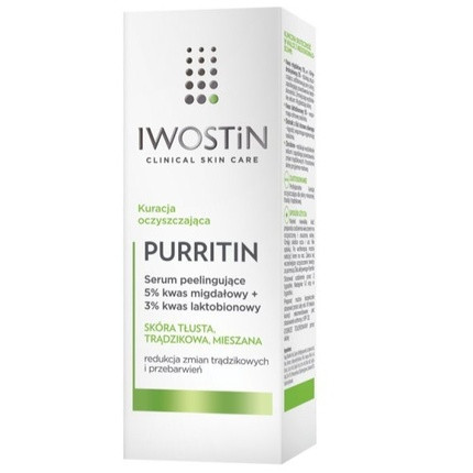 Iwostin Purritin Exfoliating Serum - 30ml With Aha, Bha, Mandelic And Lactobionic Acids