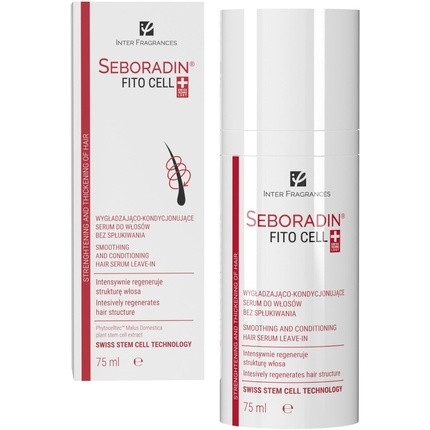 Seboradin Hair Serum Leave In Emollient Conditioning Strengthening Smoothing Moisturizing Nourishing Plant Stem Cells Oil Complex of Radish Magnolia Rosemary Extracts 75ml Fito Cell