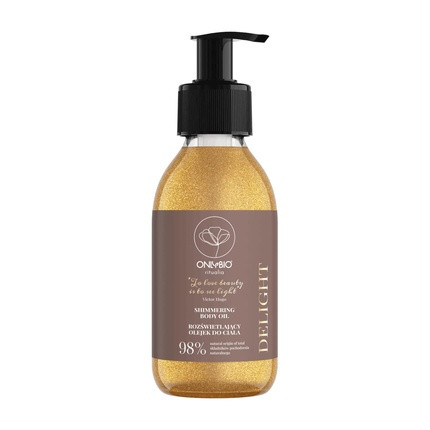 ONLYBIO Ritualia DELIGHT Golden Illuminating Shimmering Body Oil with Sweet Almond Macadamia Avocado Vitamin E Antioxidant - Vegan and Plant-Based