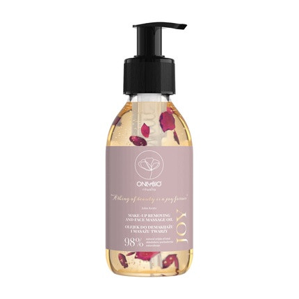 ONLYBIO Ritualia JOY Facial Oil Makeup Remover Cleansing Oil with Rose Petals and Brazil Nuts - Anti-Dryness Anti-Aging - Natural Vegan and Plant-Based