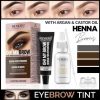 Henna Eyebrow Eyelash Color Permanent Brow Color Cream Brown Black Complete Set