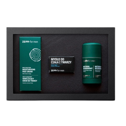 Zew For Men Moisturizing Cream Set For Everyone - 80ml Cream, 85ml Soap, 80ml Deodorant