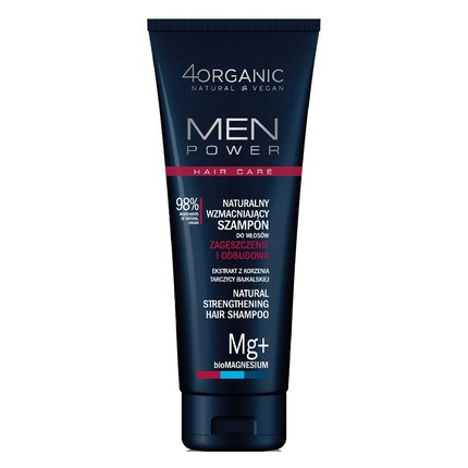 4organic Men Power Natural Strengthening Shampoo For Hair Thickening And Reconstruction 250ml