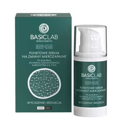 Basiclab Esteticus Spot Serum For Micro-Inflammatory Changes 15ml - Aha Bha, Azelaic Acid, Carnitine, Cica