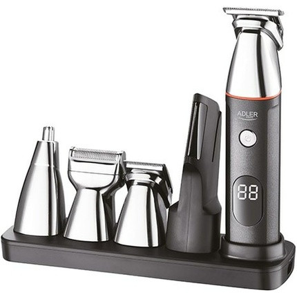 ADLER EUROPE Men's Grooming Set 5 in 1 - Beard Trimmer - Men's Razor - Hair Clipper - Nose Hair Trimmer - Precision Trimmer - Groomer - Waterproof