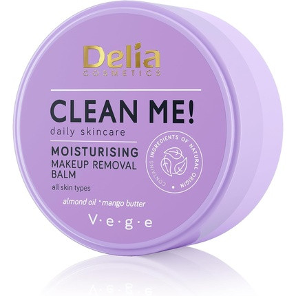 Delia Cosmetics Clean Me Face and Eye Makeup Removal Balm All Skin Types Almond Oil Cocoa Butter Mango Butter 40g