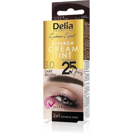 Delia Cosmetics Dark Brown Eyebrow Dye Creamy Consistency Long Lasting Effect up to 15 Days - Set of 1