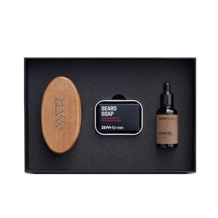 ZEW FOR MEN Simple Lumberjack Set Including Beard Brush, Beard Oil, and Beard Soap