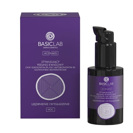 Basiclab Stimulating Acid Peel with 8% Glycolic Acid, 4% Lactobionic Acid, Resveratrol and Glutathione 30ml