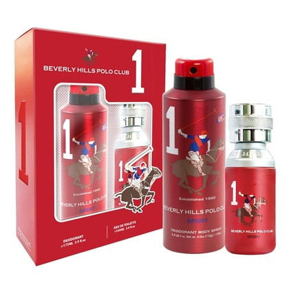 Beverly Hills Polo Club Man Sport One Eau De Toilette Spray 100ml And Deodorant Spray 175ml Set