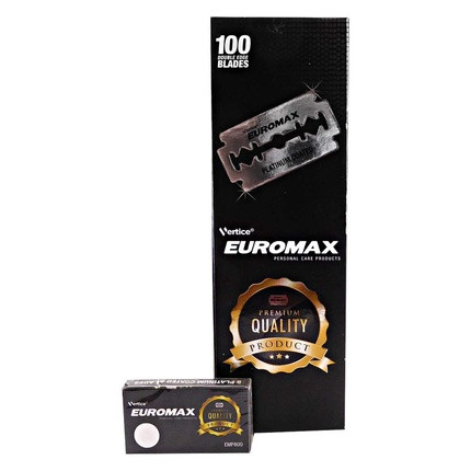 Euromax Platinum Coated Japanese Steel Double Edge Razor Blades 100 Blades