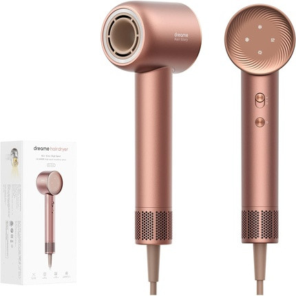 Dreame Hair Glory Hair Dryer, Quick Drying, 110,000 RPM High Speed, 70m/s Airflow, Negative Ion Technology, Temperature and Airspeed Control, Pink Hair Glory Pink