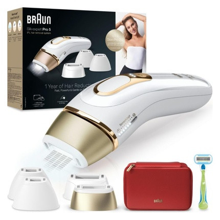 Braun IPL Silk·expert Pro 5 Hair Removal for Home with Storage Bag Venus Razor 4 Attachments PL5382 NEW