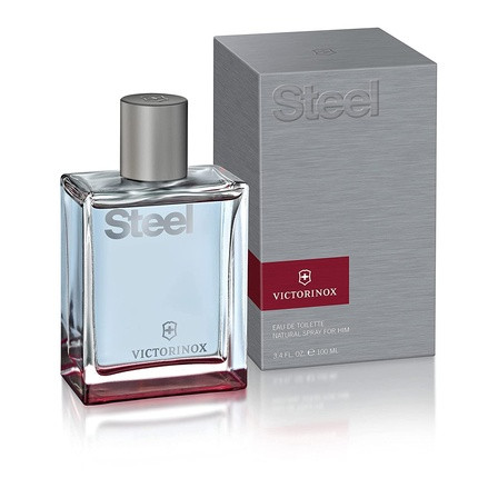 Victorinox Steel Eau de Toilette for Men with Violet Leaves and White Fir Aquatic and Fresh 100ml