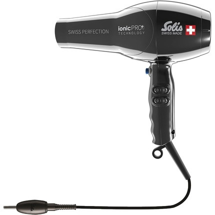 Solis Swiss Perfection 360º ionicPRO 440 Ionic Hair Dryer with IonicPRO Technology 360º Rotating Cable Styling Nozzle Black