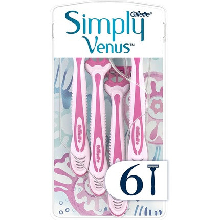 Gillette Simply Venus 3 Disposable Shavers for Women with Lubricating Strip