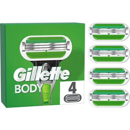 Gillette Body Razor Blades for Men 4 Replacement Blades 3 Blades Stronger Than Steel