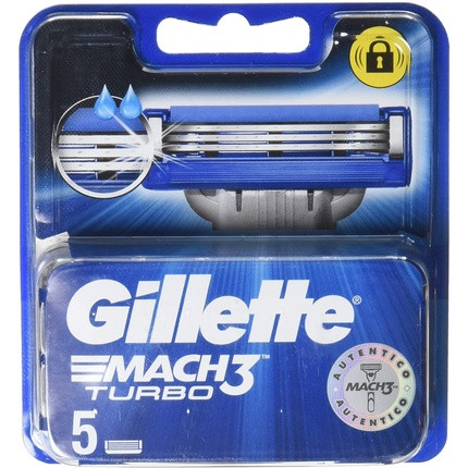 Gillette Mach3 Turbo Men's 5 Replacement Razor Blades