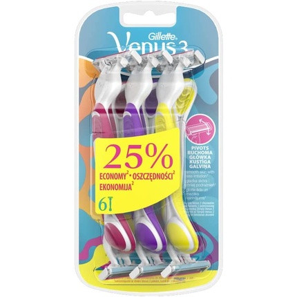 Gillette Compatible Venus 3 Disposable Razors 6's