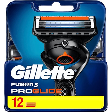 Gillette Fusion 5 ProGlide Razor Blades with Trimmer Blade - 12 Replacement Blades