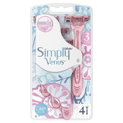 Venus Simply3 Disposable Razors for Women - Pack of 4