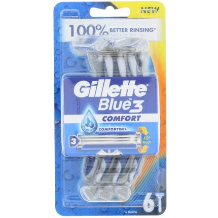 Gilletee Blue 3 Disposable Razors Comfort 6 Inches